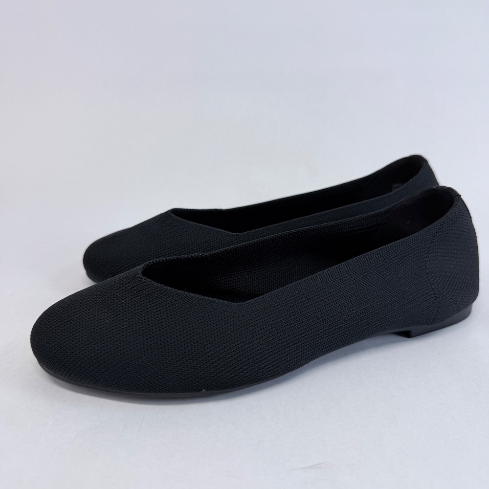 MIA Kids Kandi QIK065 Black Knit Ballet Flats Girls Size 1M Slip On Shoes